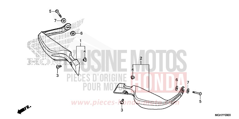 PROTEGE-DOIGTS de VFR1200X "Crosstourer" Méca DEGITAL SILVER METALLIC (NHA30B) de 2015